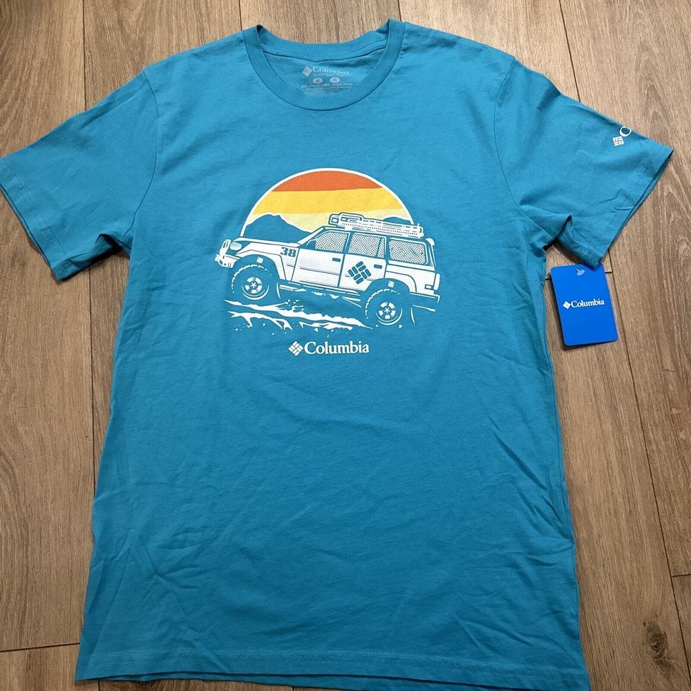 Columbia Men's‎ Sport Utility Aqua Blue T-Shirt Size Medium NWT